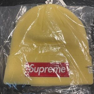 Supreme yellow box logo beanie